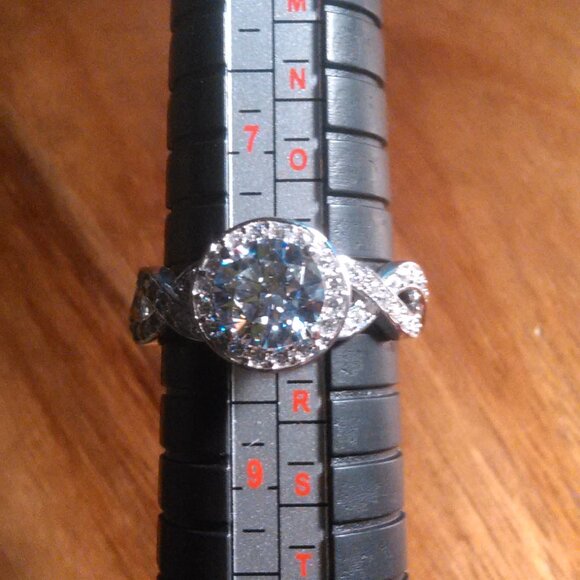 Simulated Diamond Sterling Silver Ring (Size 8) - Picture 4 of 14